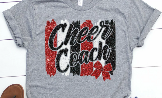 Cheer Coach Paint Strokes w/ Glitter Effect (Adult)